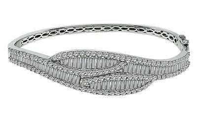 Estate 5.00ct Diamond White Gold Bangle
