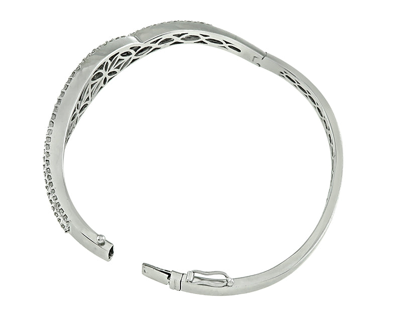 Estate 5.00ct Diamond White Gold Bangle