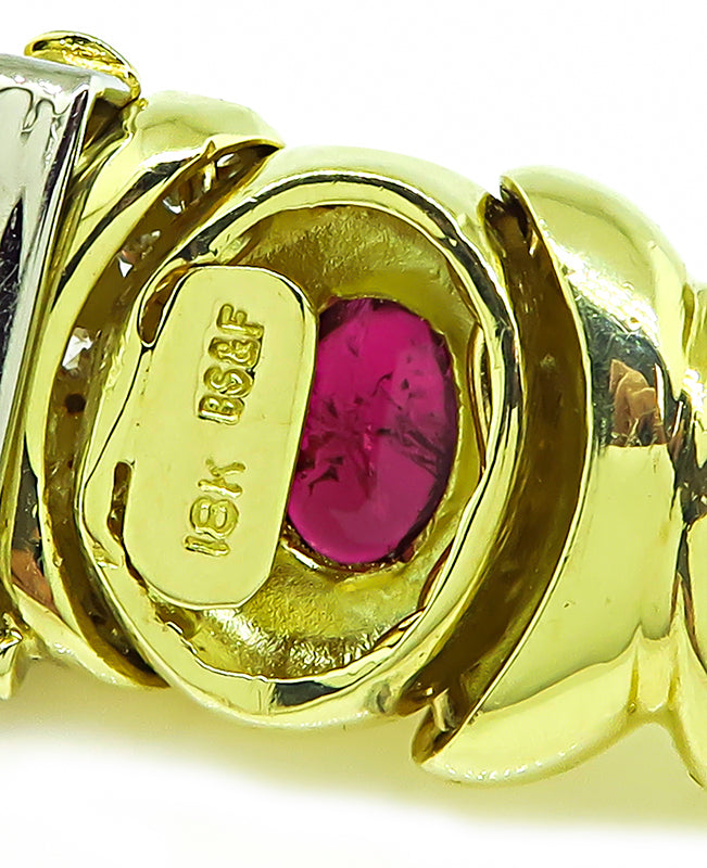 Estate Black Starr and Frost Diamond 30.00ct Semi Precious Stone Gold Bracelet