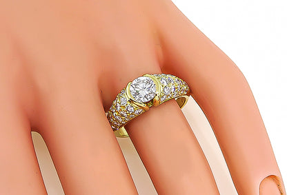 Estate Bulgari GIA Certified 0.91ct Diamond Engagement Ring