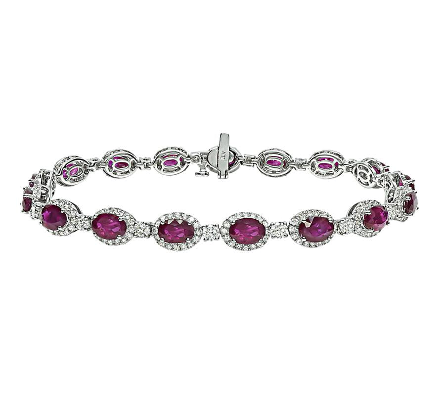 Estate 9.59ct Burma Ruby 1.79ct Diamond Bracelet