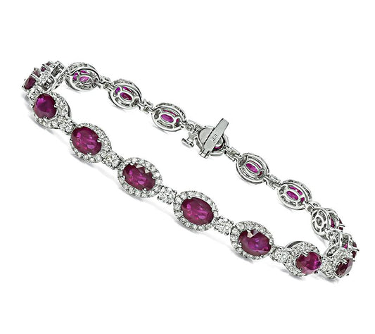 Estate 9.59ct Burma Ruby 1.79ct Diamond Bracelet