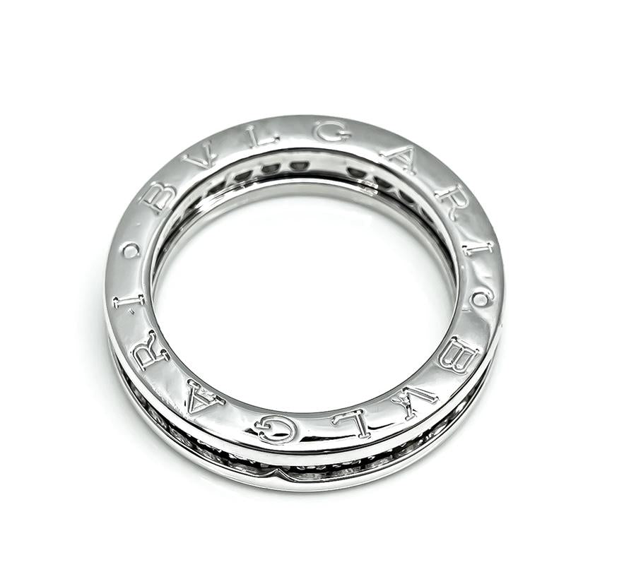 Estate Bvlgari 0.60ct Diamond 18k White Gold B.Zero1 Band