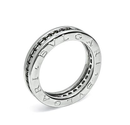 Estate Bvlgari 0.60ct Diamond 18k White Gold B.Zero1 Band