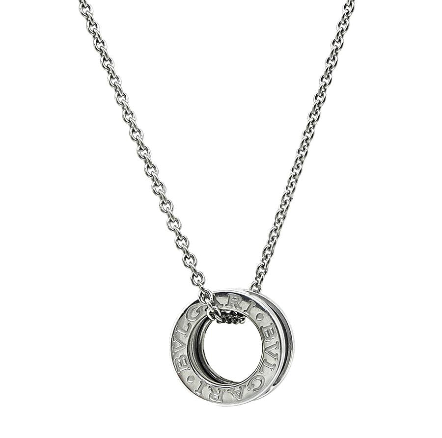 Estate Bvlgari B.Zero 18k White Gold Pendant Necklace