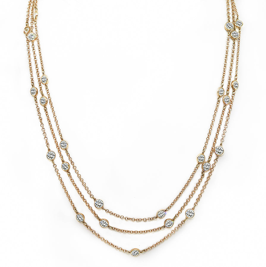 Estate 10.00ct Diamond By The-Yard Necklace