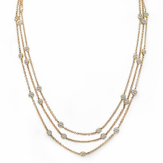 Estate 10.00ct Diamond By The-Yard Necklace