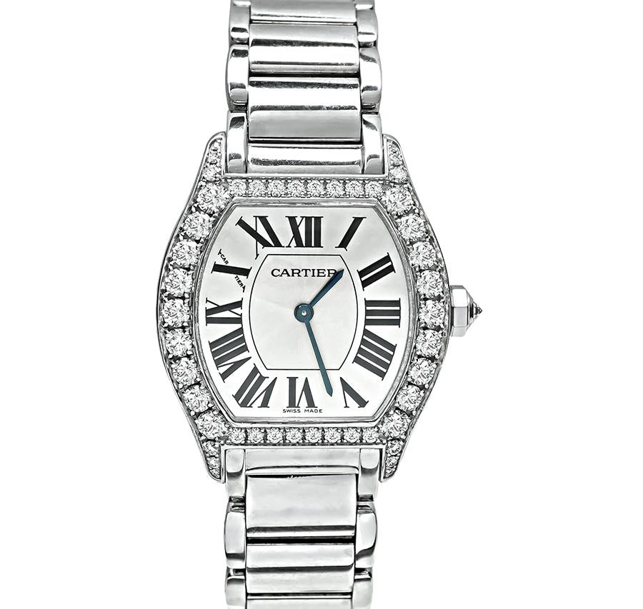 Estate Cartier 2.50ct Diamond Tortue Watch