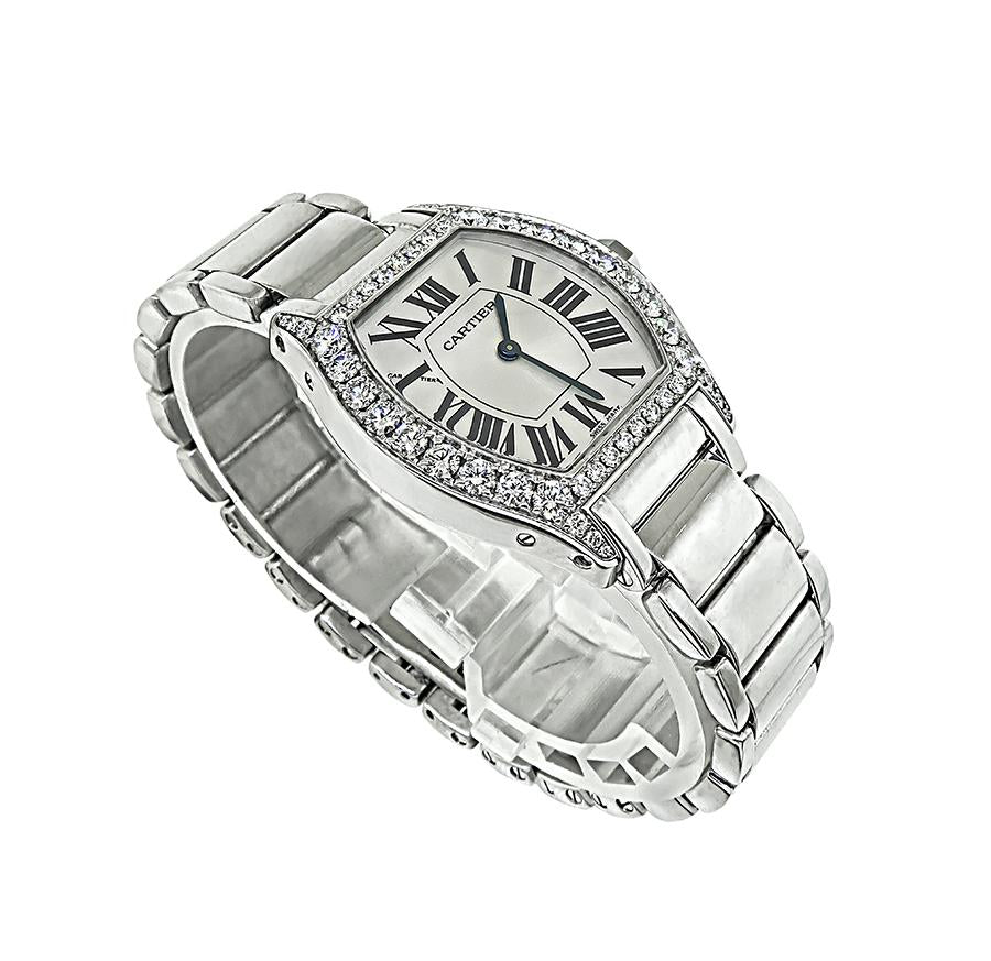 Estate Cartier 2.50ct Diamond Tortue Watch