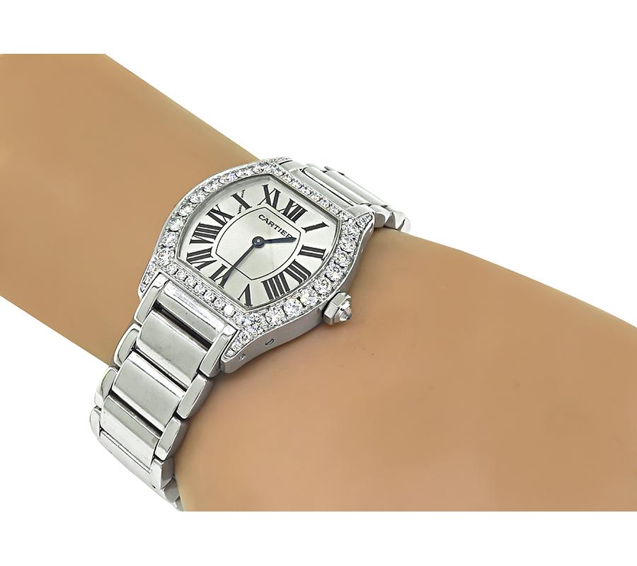 Estate Cartier 2.50ct Diamond Tortue Watch