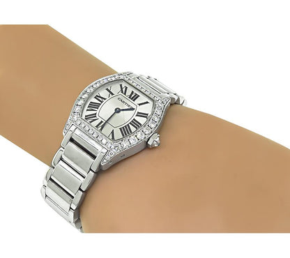 Estate Cartier 2.50ct Diamond Tortue Watch