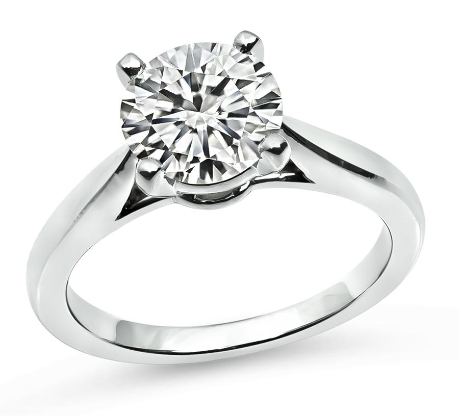 Estate Cartier GIA Certified 1.09ct Diamond Solitaire Engagement Ring