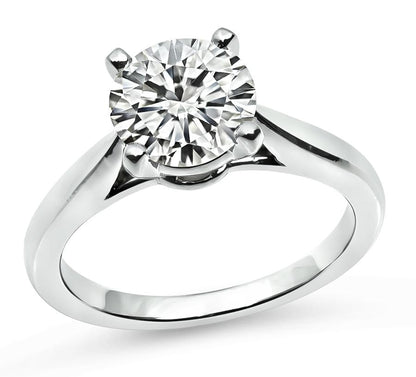 Estate Cartier GIA Certified 1.09ct Diamond Solitaire Engagement Ring