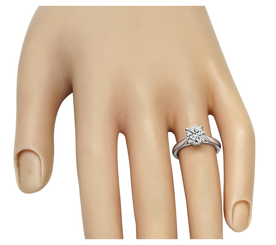 Estate Cartier GIA Certified 1.09ct Diamond Solitaire Engagement Ring