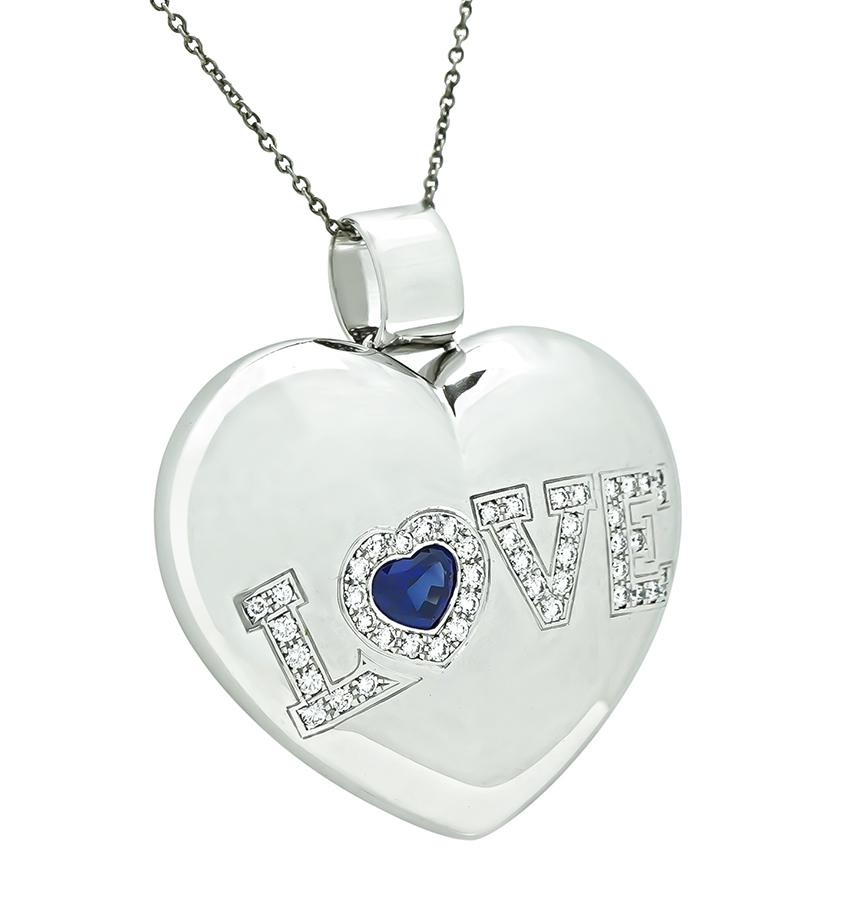 Estate Chopard 0.75ct Diamond Heart Pendant
