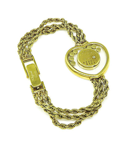 Estate Chopard 1.00ct Diamond 18k Yellow Gold Happy Diamonds Watch