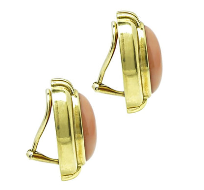 Estate Gumps Coral Gold Earrings