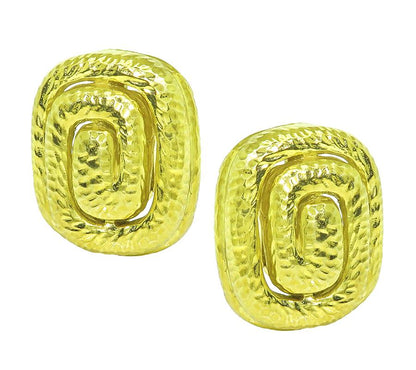 Estate David Webb 18k Yellow Gold Earrings