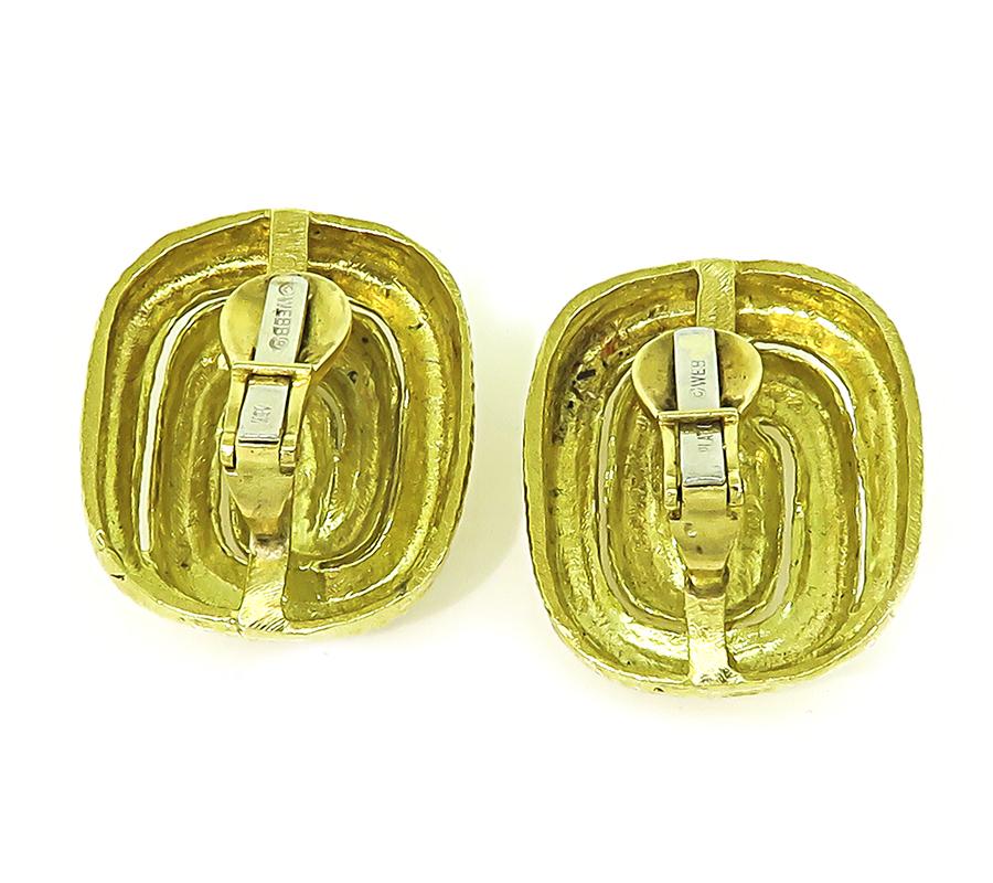Estate David Webb 18k Yellow Gold Earrings