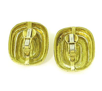 Estate David Webb 18k Yellow Gold Earrings