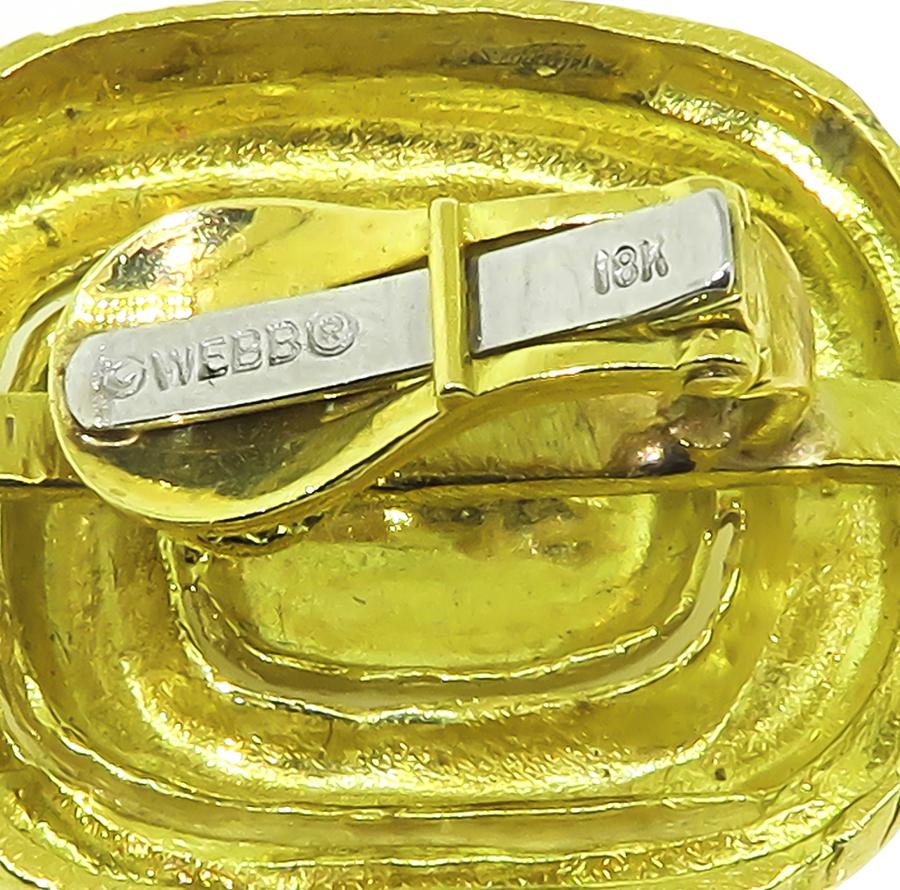 Estate David Webb 18k Yellow Gold Earrings