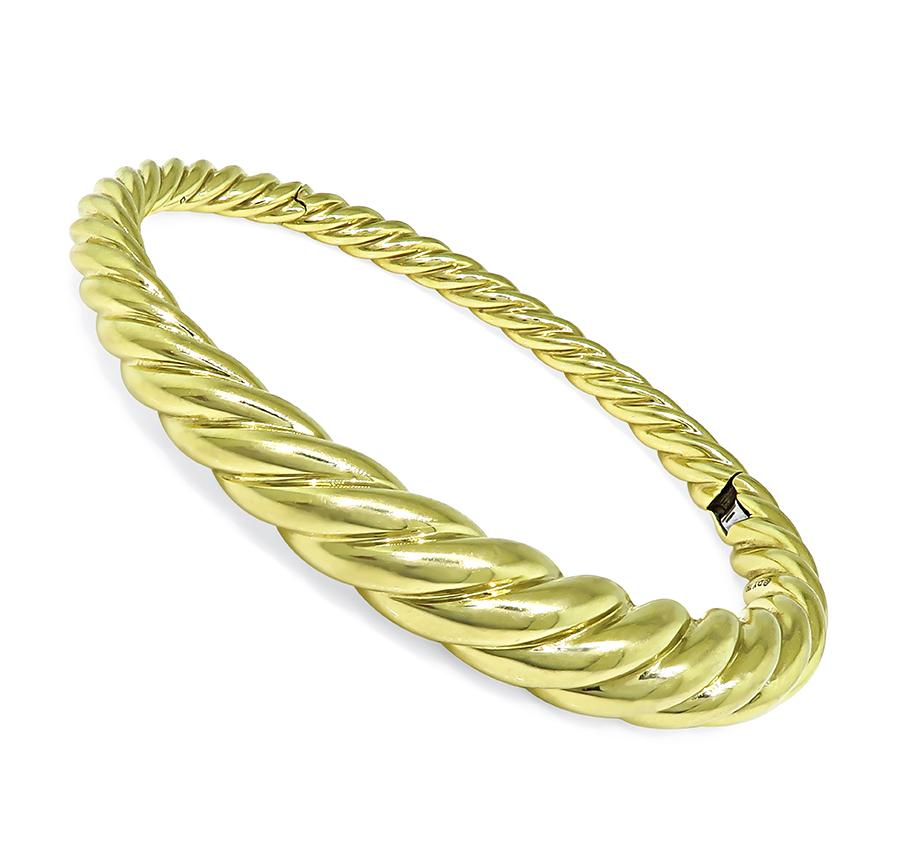 Estate David Yurman 18k Yellow Gold Bangle