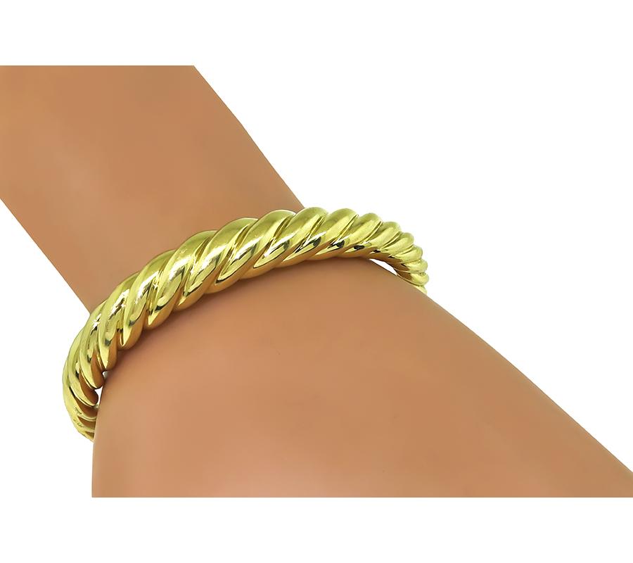 Estate David Yurman 18k Yellow Gold Bangle