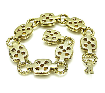 Estate David Yurman 21.00ct Citrine 1.00ct Diamond Gold Bracelet