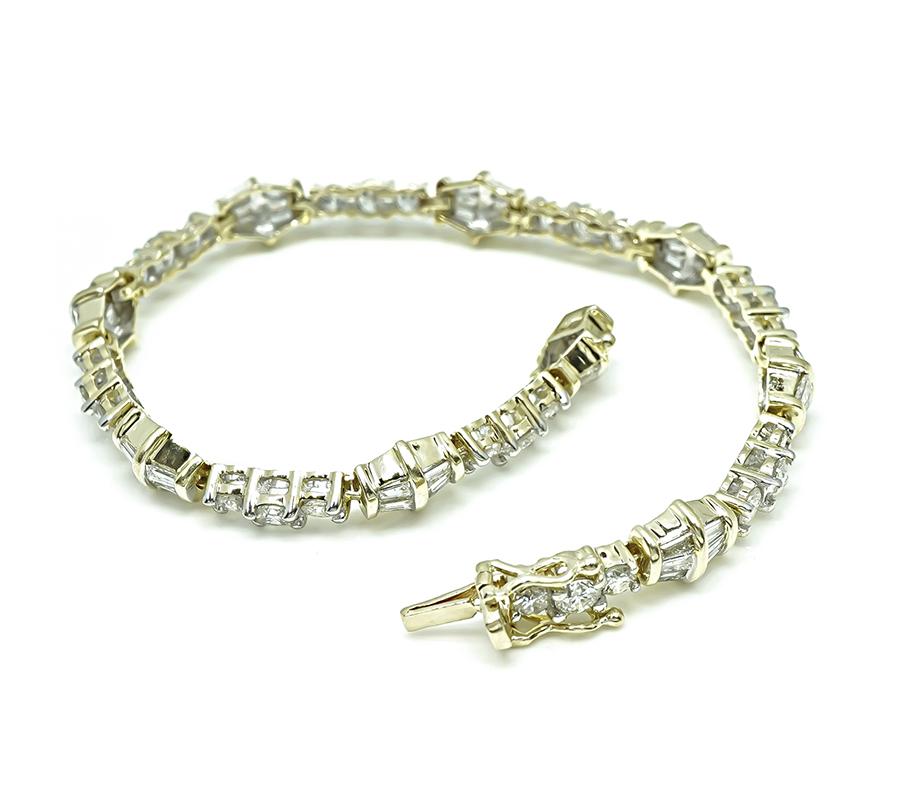 Estate 6.00ct Diamond 14k Yellow Gold Bracelet