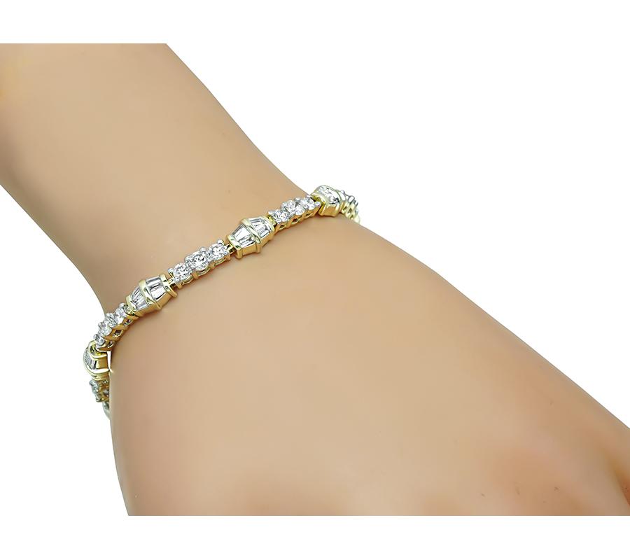 Estate 6.00ct Diamond 14k Yellow Gold Bracelet