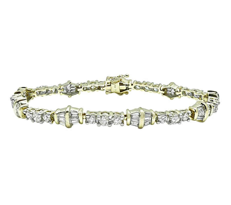 Estate 6.00ct Diamond 14k Yellow Gold Bracelet