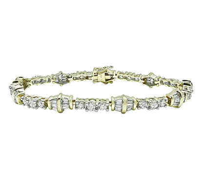 Estate 6.00ct Diamond 14k Yellow Gold Bracelet