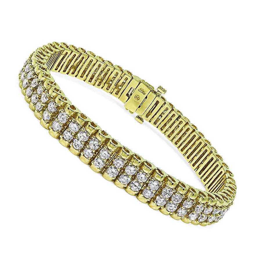 Estate 8.50ct Diamond 14k Yellow Gold Bracelet