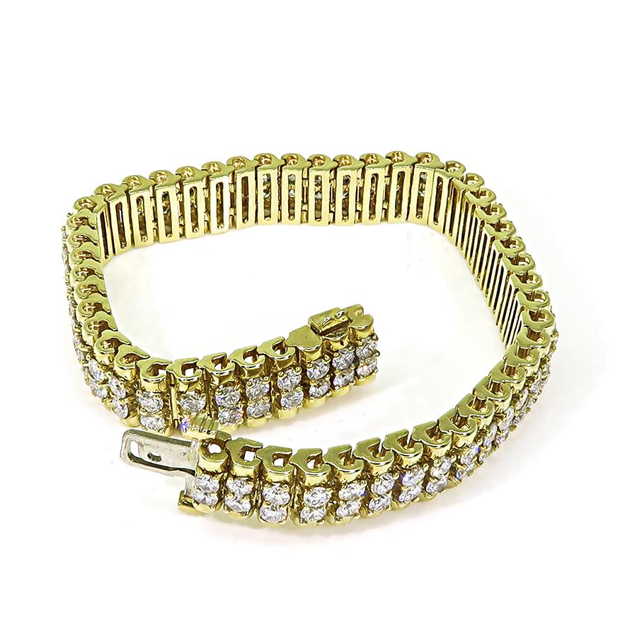Estate 8.50ct Diamond 14k Yellow Gold Bracelet