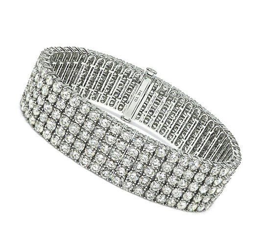 Estate 40.00ct Diamond 14k White Gold Bracelet