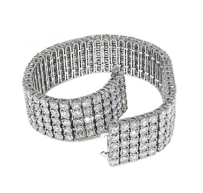 Estate 40.00ct Diamond 14k White Gold Bracelet