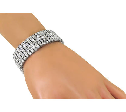 Estate 40.00ct Diamond 14k White Gold Bracelet