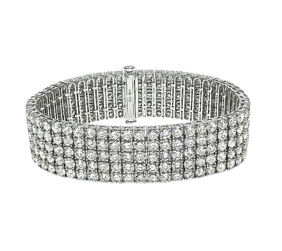 Estate 40.00ct Diamond 14k White Gold Bracelet