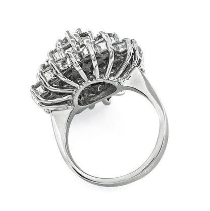 Estate 2.50ct Diamond Cluster Ring in 14k White Gold