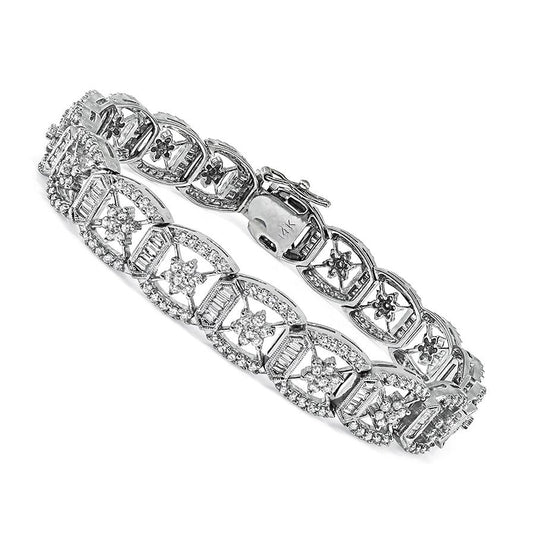 Estate 3.75ct Diamond 14k White Gold Bracelet