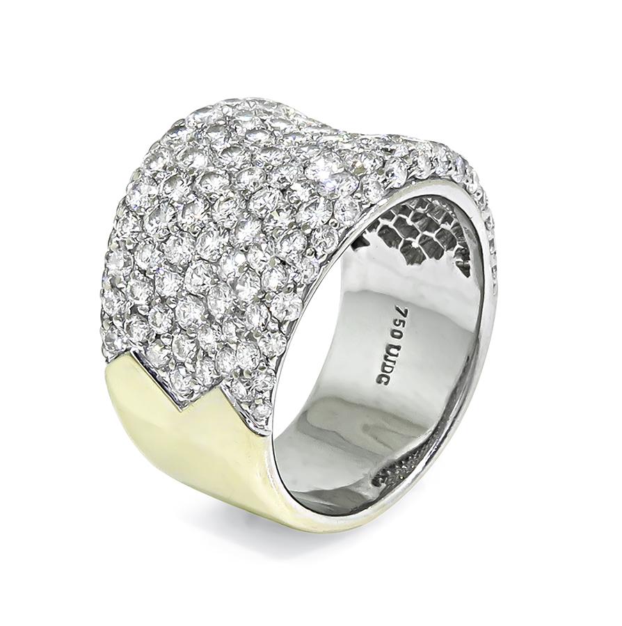 Estate 4.00ct Diamond 18k White Gold Ring