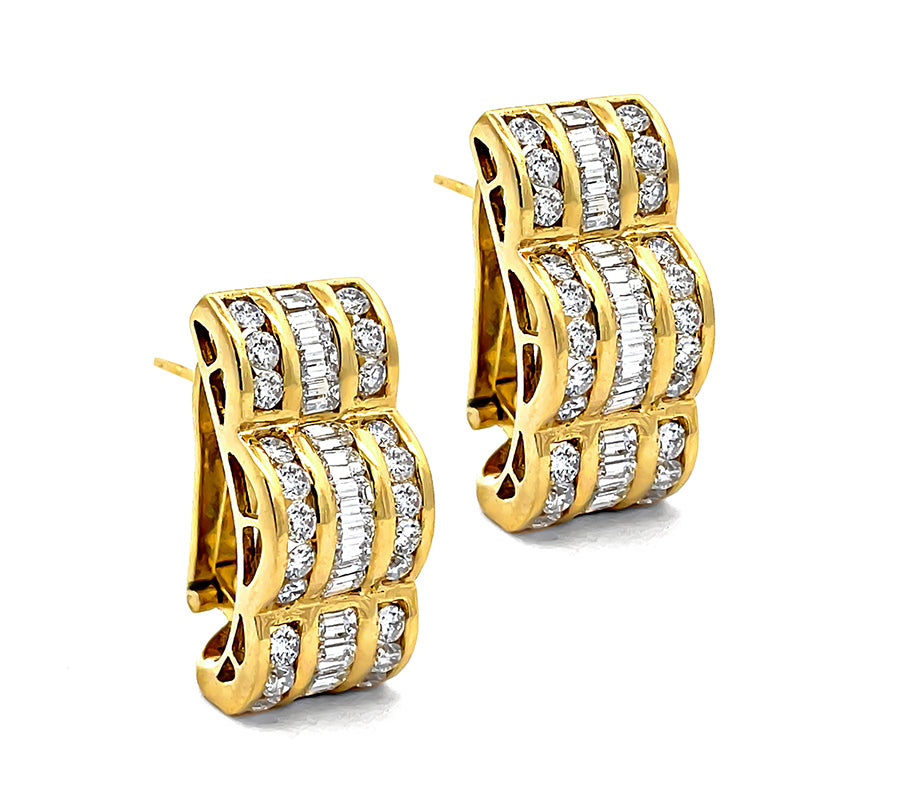 Estate 2.50ct Diamond Gold Earrings