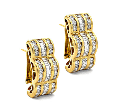 Estate 2.50ct Diamond Gold Earrings