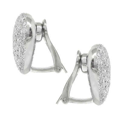 Estate 5.00ct Diamond 18k White Gold Heart Earrings