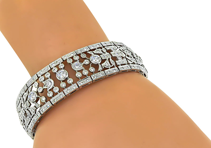 Estate 8.00ct Diamond Gold Bracelet