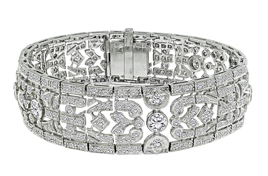 Estate 8.00ct Diamond Gold Bracelet