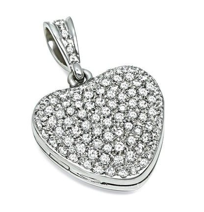 Estate 2.50ct Diamond Heart Pendant
