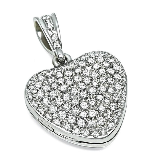 Estate 2.50ct Diamond Heart Pendant