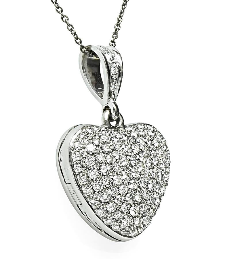 Estate 2.50ct Diamond Heart Pendant