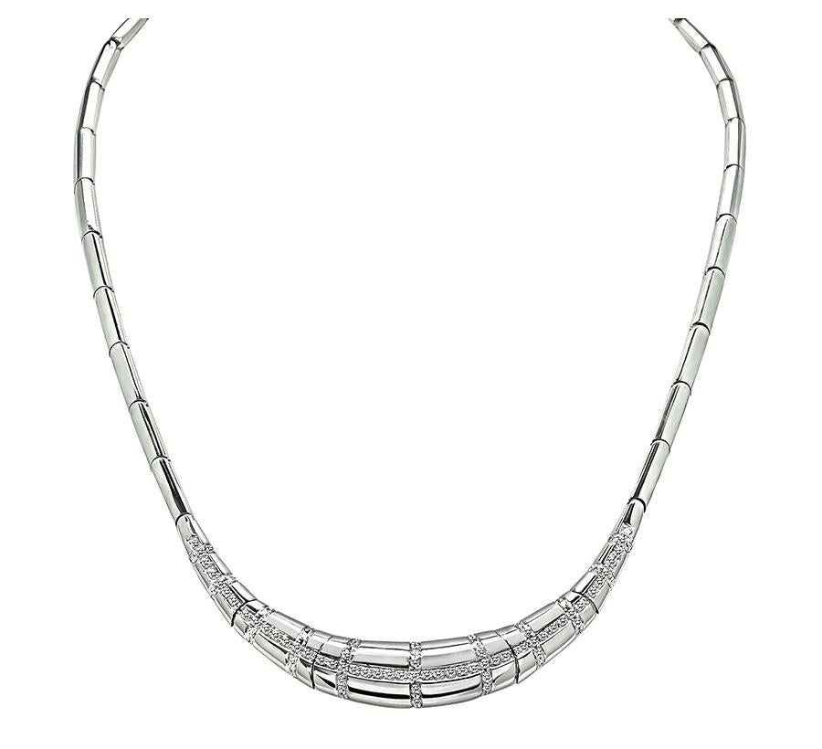 Estate 1.00ct Diamond Gold Necklace